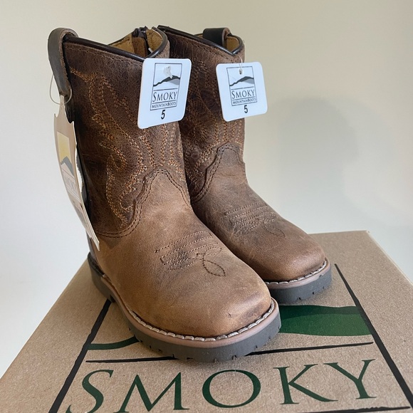 NWT Smoky mountain leather toddler sz 5 cowboy boot - Picture 2 of 5